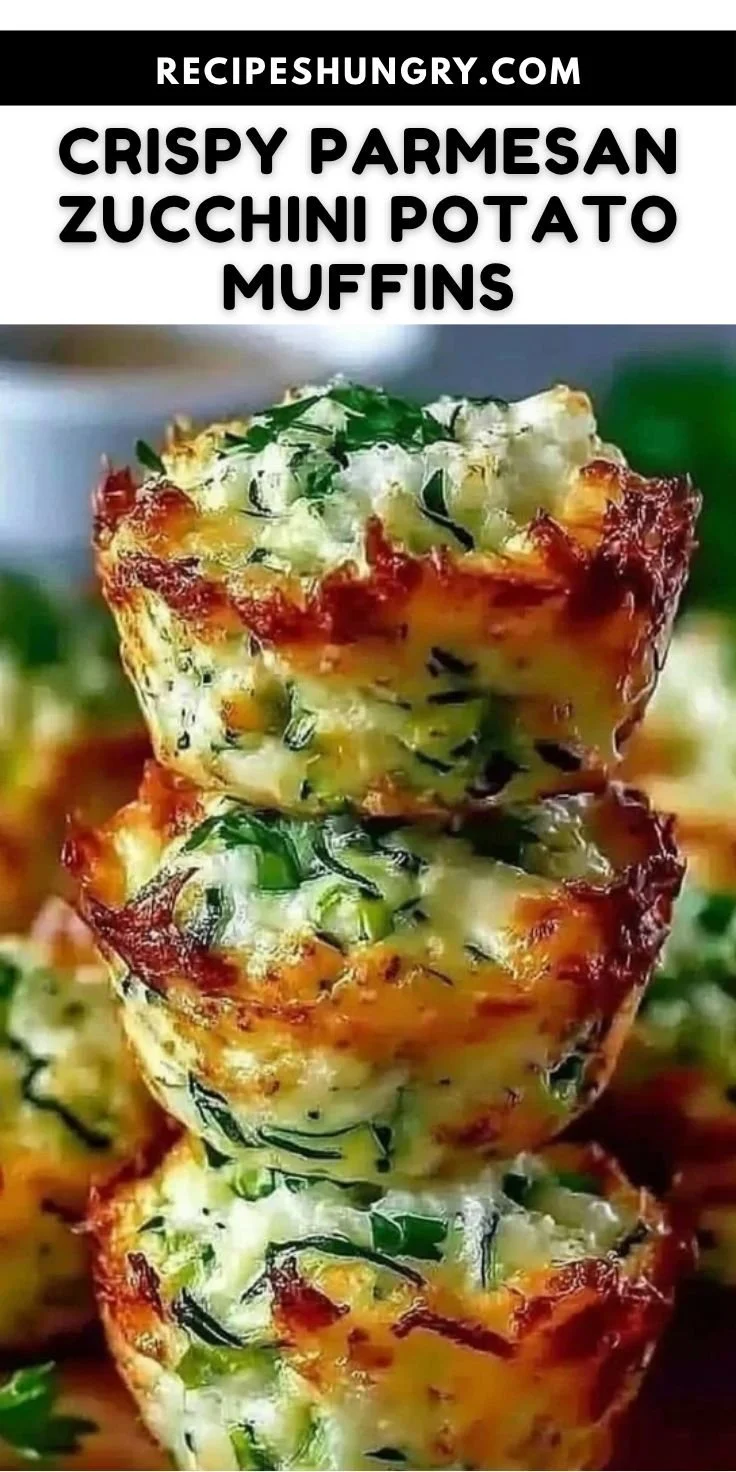 Crispy Parmesan Zucchini Potato Muffins for Healthy Snacking 11 Crispy Parmesan Zucchini Muffins fresh out of the oven, perfect for healthy snacks.
