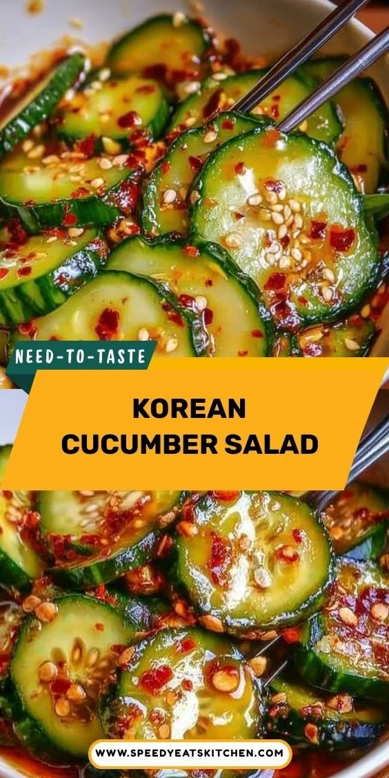 Delicious Korean cucumber salad served in a bowl, garnished and ready to enjoy