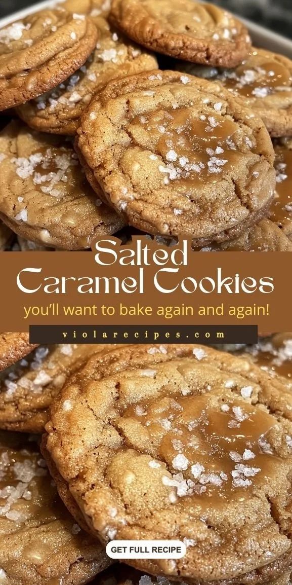 Delicious homemade salted caramel cookies on a cooling rack